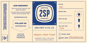 2sp Brewing Company Belgian Style Tripel April 2016