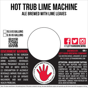 Left Hand Brewing Company Hot Trub Lime Machine April 2016