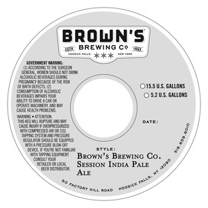 Brown's Brewing Co. Session India Pale Ale April 2016