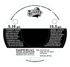 Mother's Brewing Imperial Three Blind Mice Bermuda Style April 2016