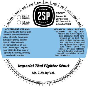 2sp Brewing Company Imperial Thai Fighter Stout April 2016