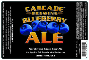Cascade Brewing Blueberry Northwest Style Sour Ale April 2016