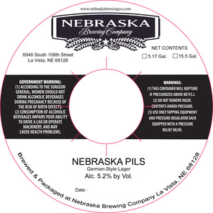 Nebraska Brewing Company Nebraska Pils April 2016
