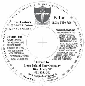 Long Ireland Beer Company Balor India Pale Ale April 2016