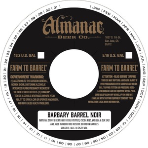 Almanac Beer Co. Barbary Barrel Noir April 2016