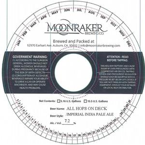 Moonraker Brewing Company All Hops On Deck Imperial IPA