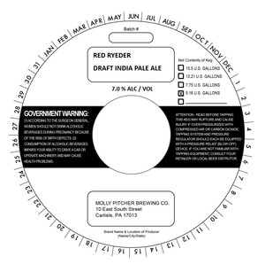 Molly Pitcher Brewing Company Red Ryeder