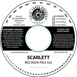 Cold Creek Brewery LLC Scarlett April 2016