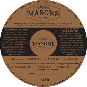 Mason's Brewing Company American Pale Ale April 2016