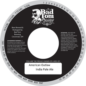 Bad Tom Brewing American Outlaw India Pale Ale
