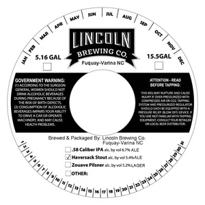 Lincoln Brewing Co. Haversack Stout May 2016