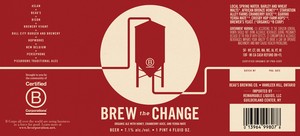 Beau's All Natural Brewing Co Brew The Change April 2016