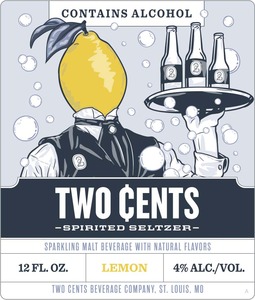 Two Cents Spirited Seltzer Lemon