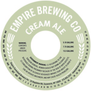 Empire Brewing Company Cream Ale