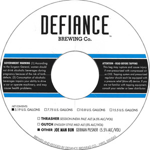 Defiance Brewing Co. Joe Man Bun April 2016