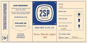 2sp Brewing Company Rum Barrel-aged Ale May 2016