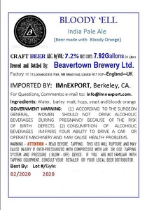 Beavertown Brewery Ltd Bloody Ell May 2016