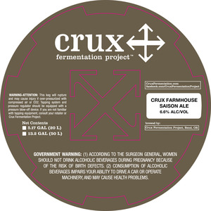 Crux Fermentation Project Crux Farmhouse April 2016