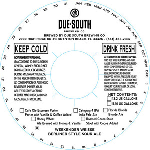 Due South Brewing Co. Weekender Weisse