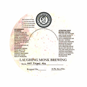 Laughing Monk Brewing 007 Tripel Ale May 2016