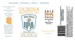 Dubina Brewing LLC Bell Road IPA