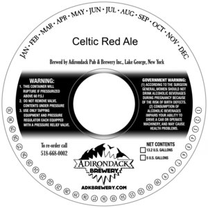 Adirondack Brewery Celtic Red Ale May 2016