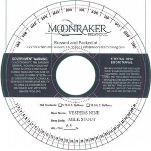 Moonraker Brewing Company Vespers Nine