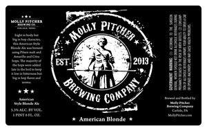 Molly Pitcher Brewing Company American Blonde May 2016