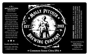 Molly Pitcher Brewing Company Common Sense Citra IPA May 2016