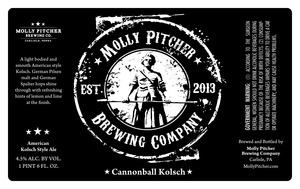 Molly Pitcher Brewing Company Cannonball Kolsch May 2016