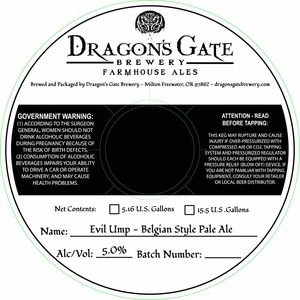 Dragon's Gate Brewery Evil Ump Belgian Style Pale Ale