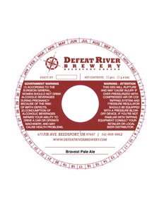 Defeat River Brewery Bravest Pale Ale May 2016