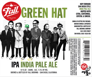 Fall Brewing Company Green Hat IPA