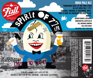 Fall Brewing Company Spirit Of 77 IPA