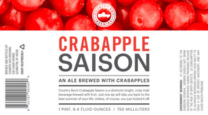 Country Boy Brewing Crabapple Saison June 2016