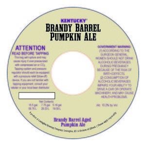 Kentucky Brandy Barrel Pumpkin Ale May 2016