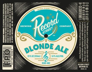 Record Street Brewing Co Blonde Ale