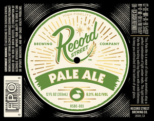 Record Street Brewing Co Pale Ale
