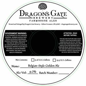 Dragons' Gate Brewery Belgian-style Golden Ale