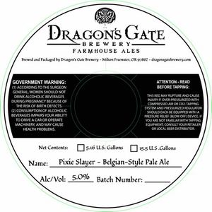 Dragons' Gate Brewery Pixie Slayer - Belgian-style Pale Ale