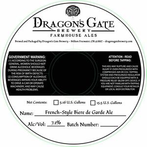 Dragons' Gate Brewery French-style - Biere De Garde Ale