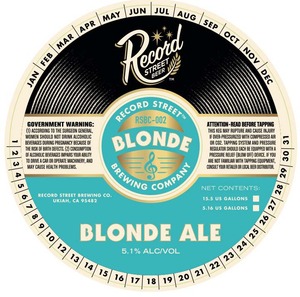 Record Street Brewing Blonde Ale