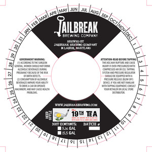 Jailbreak Brewing Company The 19th Tea