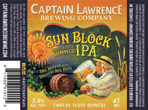 Captain Lawrence Brewing Sun Block Summer IPA July 2016