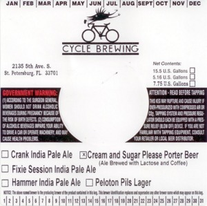 Cycle Brewing, Inc. Cream And Sugar, Please July 2016