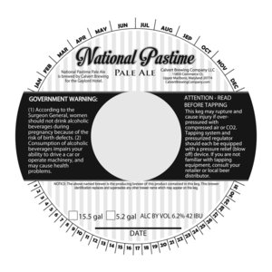 Calvert Brewing Company National Pastime July 2016