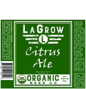 Lagrow Organic Beer Co. Citrus Ale