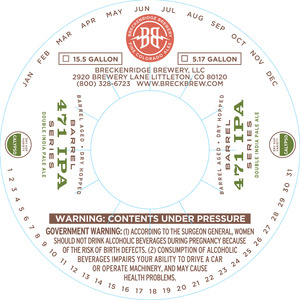 Breckenridge Brewery Barrel 471 IPA Series Double IPA-calypso