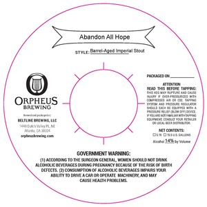 Orpheus Brewing Abandon All Hope
