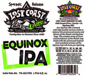 Lost Coast Brewery Equinox IPA July 2016